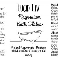 Magnesium Lavender Bath Flakes Lucid Liv
